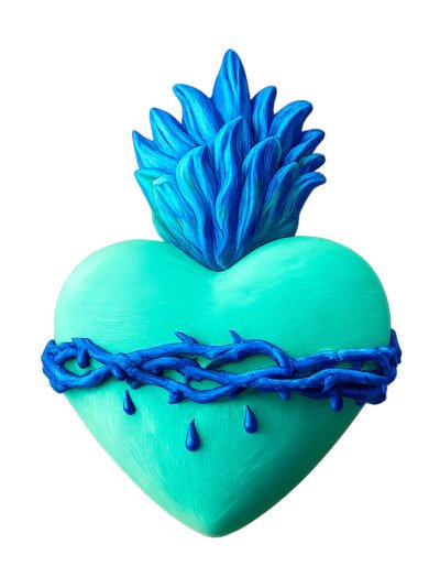 Corazón de Jesús menta y azul